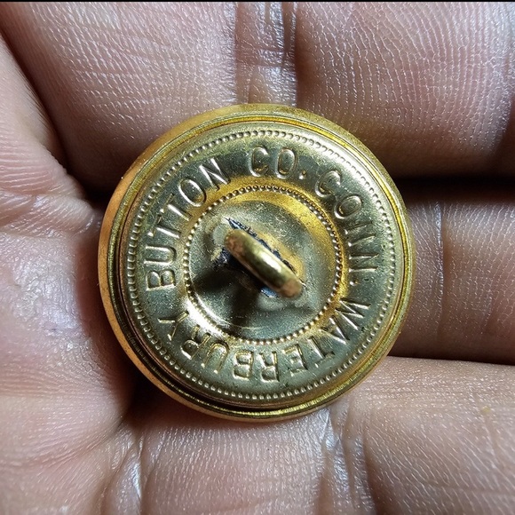 1" Vintage USMC Marine Military Brass Buttons Waterbury Co Eagle Anchor Lot Of 6 - Picture 5 of 6